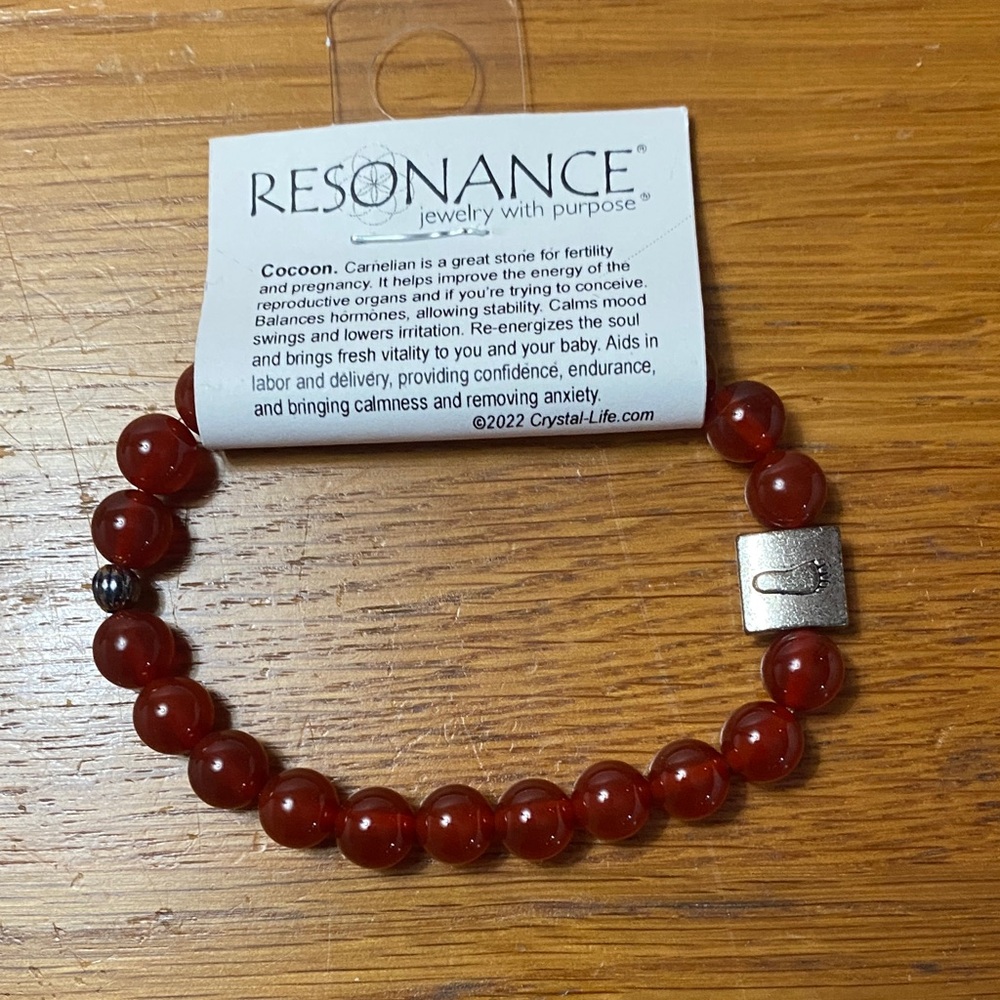 Red Carnelian Beaded Stretch Bracelet